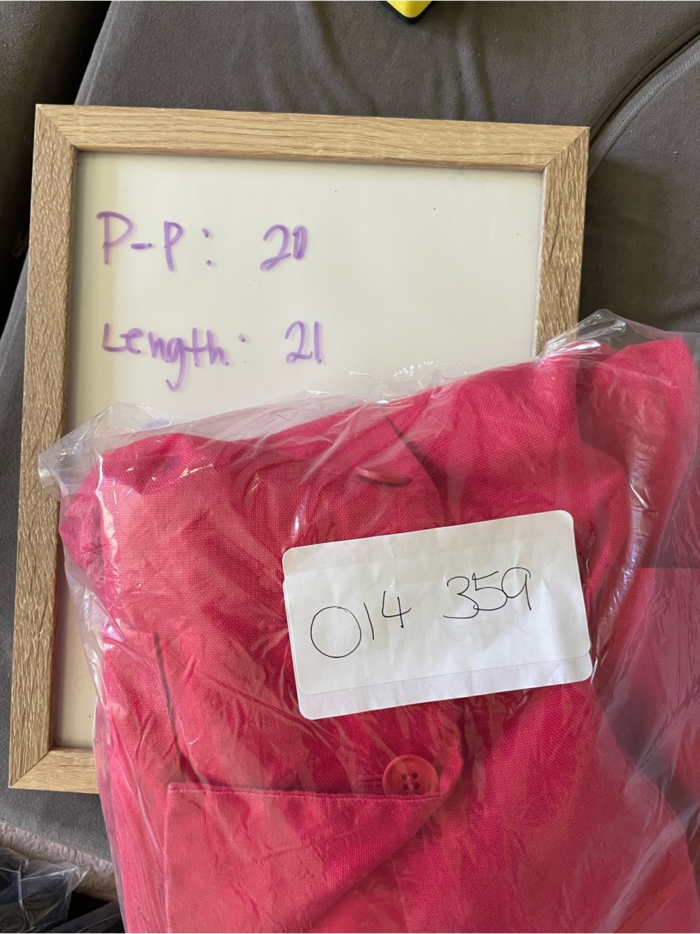 Talbots Fuchsia/Red Linen Button-Front Blazer - Picture 5 of 5